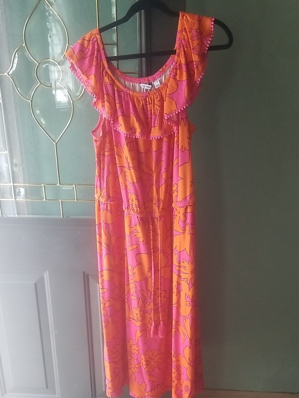 Issac Mizrahi Bright Pink & Orange Floral Maxi Dress